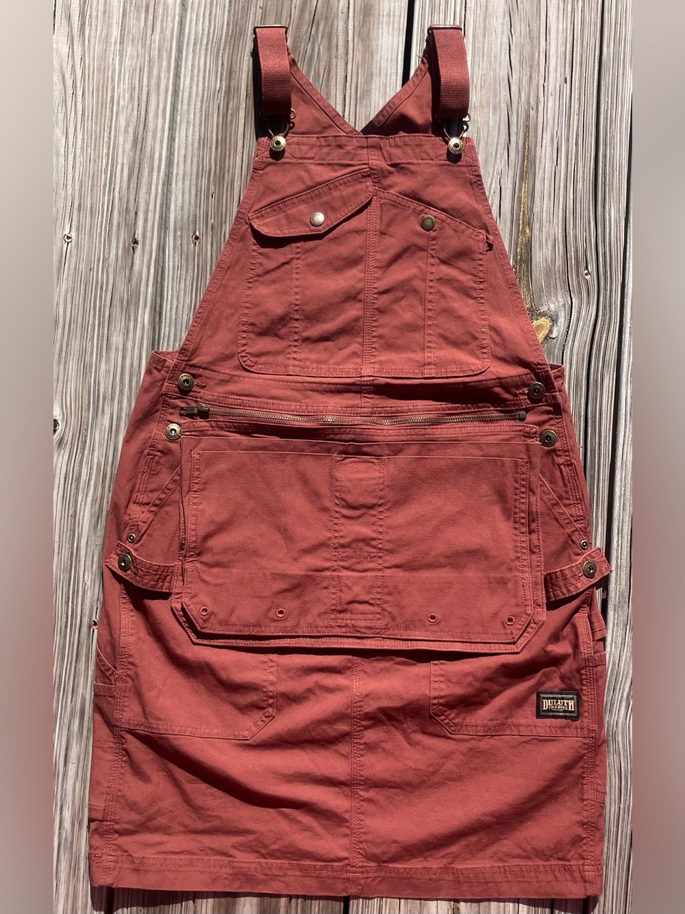 Duluth Rootstock Convertible Apron Dress Rust XS
